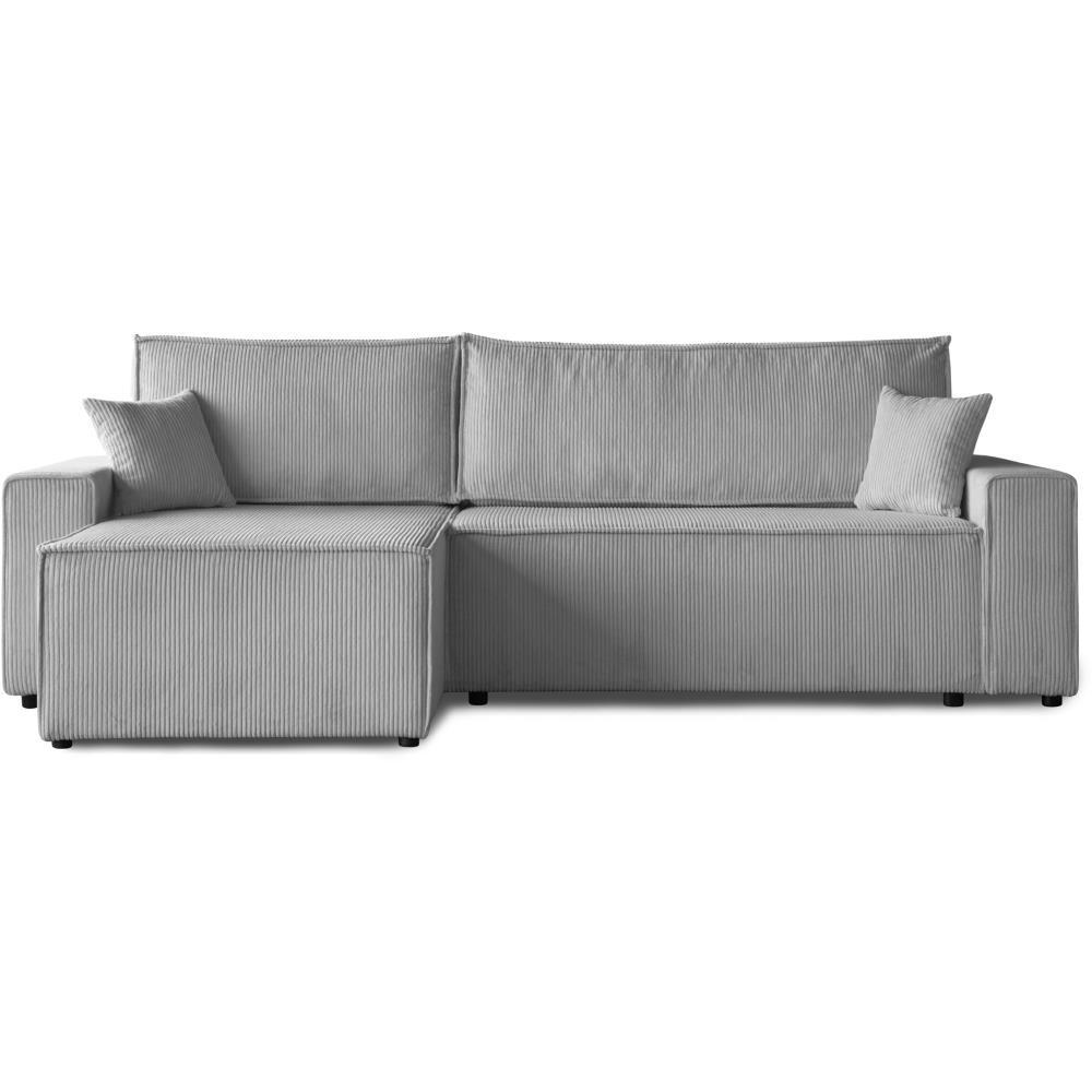 Beautysofa ROHOVÁ ROZKLÁDACÍ POHOVKA Hektor, s funkcí spaní, světle šedá