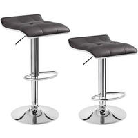 BARHOCKER 2er Set, aus PU-Kunstleder Metall - Grau, Metall (39/83/39cm) - Woltu