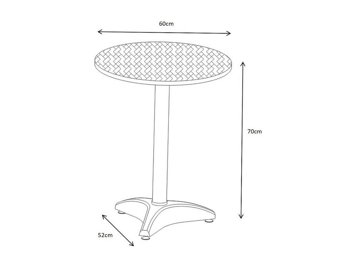 GARTENTISCH - 2 -Sitzer - Aluminium - silberfarben - MONTMARTRE - Silberfarben, Metall (60/60/70cm) - Vente-Unique
