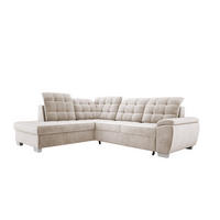ECKSOFA LOTTA SALVADOR Bettkasten verstellbare Kopfstützen hochwertige Verarbeitung lose Rückenkissen freistehend LINKS 212x258x106 cm Beige - Beige, Holz/Textil (212/258cm) - DomoHome