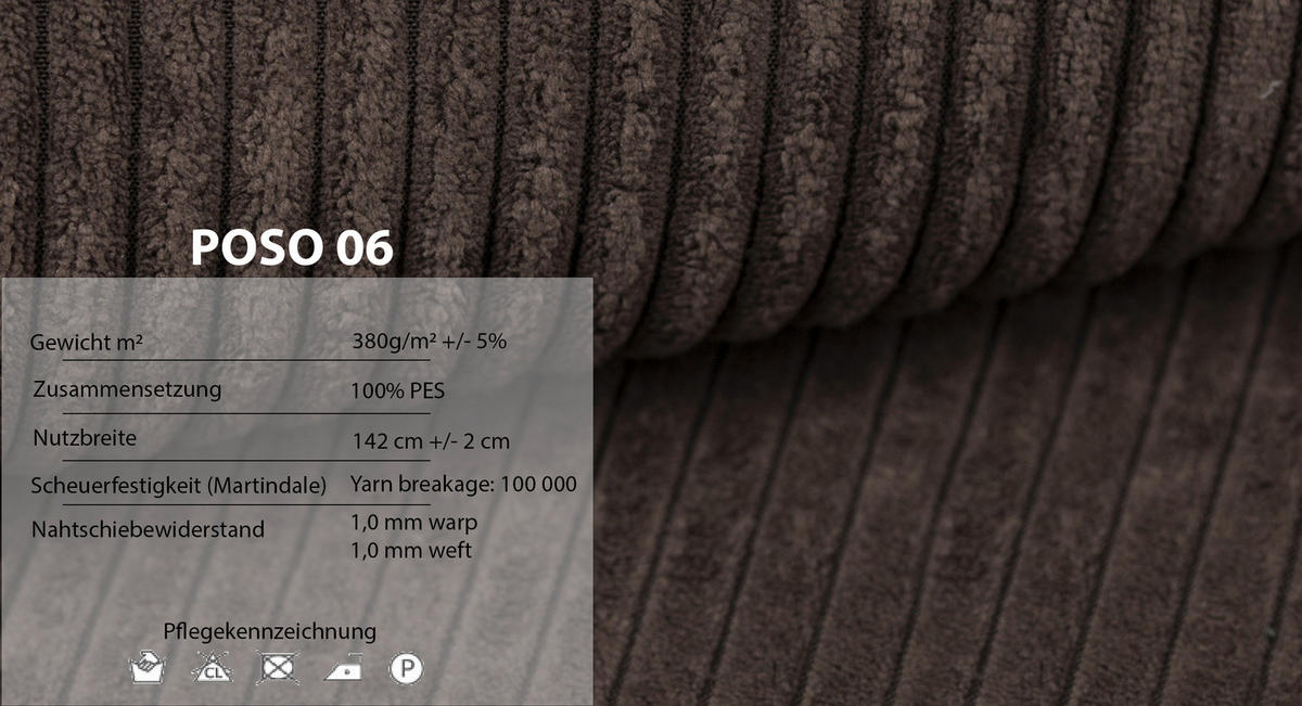 SCHLAFSOFA mit Bettkasten und Cordstoff MONA Braun - Braun, Holzwerkstoff (255/85/105cm) - Compleo24