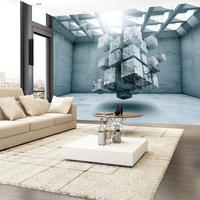 VLIESTAPETE Blau 350/245 cm - Blau/Weiß, Textil (350/1cm) - KUNSTLOFT