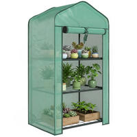 GEWÄCHSHAUS DE-12089 mit 3 Etagen & Rolltür Grün - Grün, Kunststoff (39/127/59cm) - ComfortXL