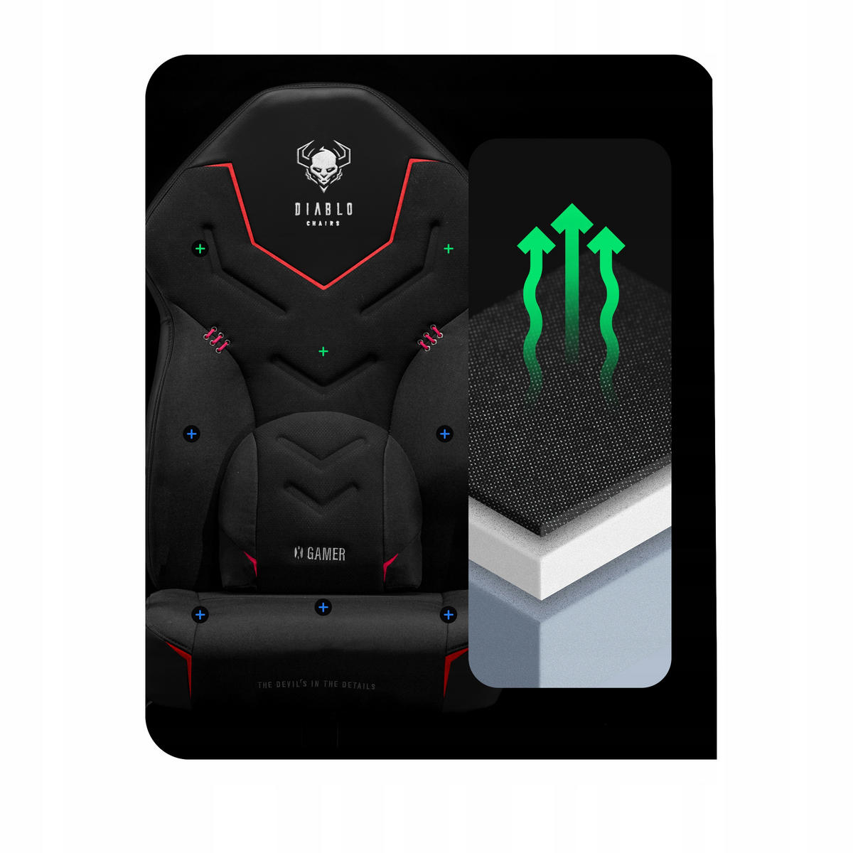 GAMINGSTUHL X-GAMER - Schwarz, Metall (68/118/56cm) - Diablo Chairs