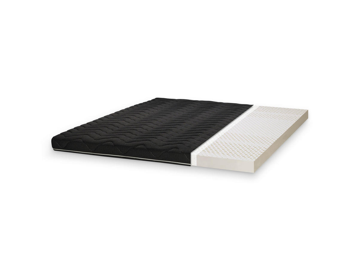 TOPPER Black Label Latex 150x200 cm – Höhe 8 cm - Schwarz, Textil - Letti Moderni