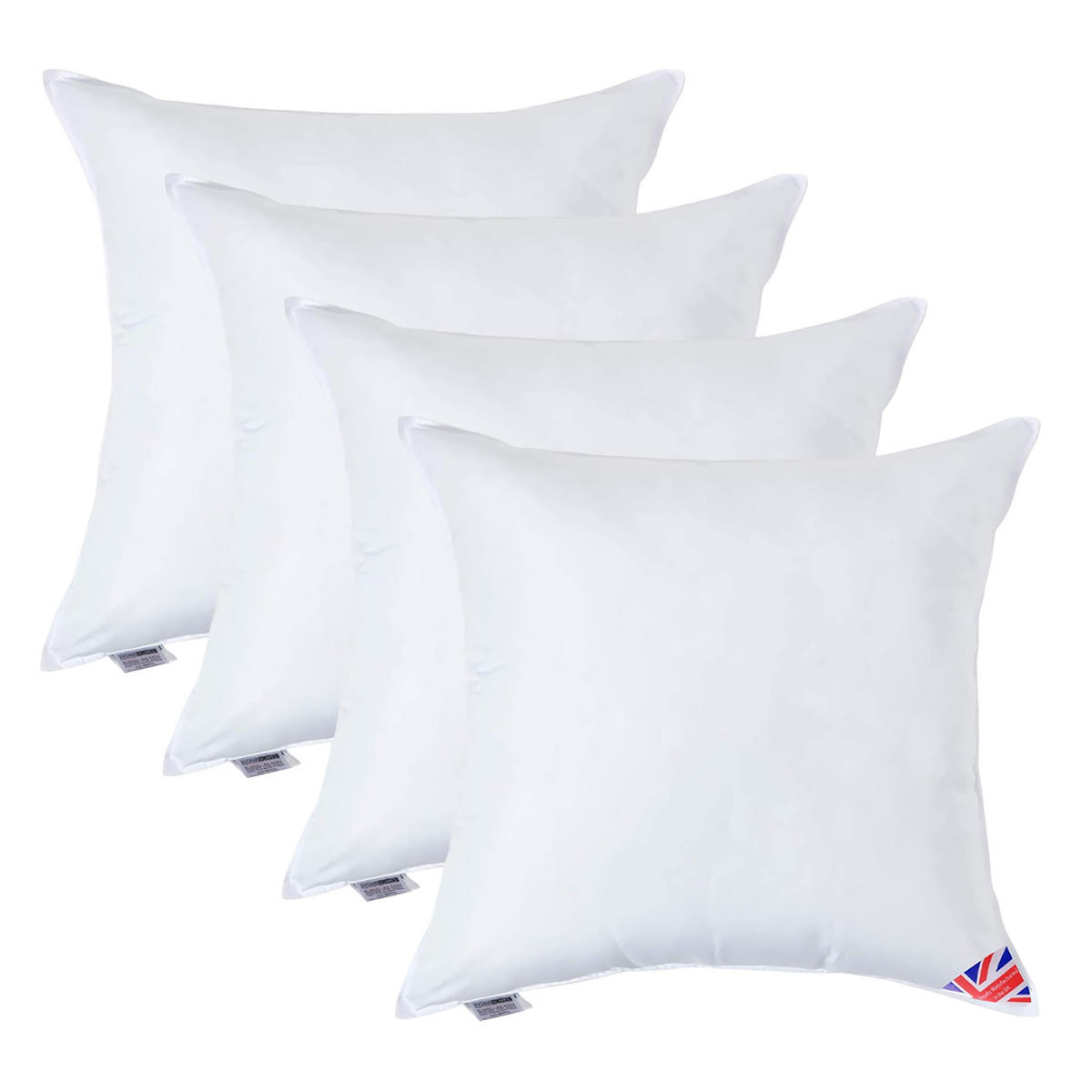 FÜLLKISSEN 4er-Set – 80/80 cm, Super-Mikrofaser - Weiß, Textil (80/80cm) - Homescapes