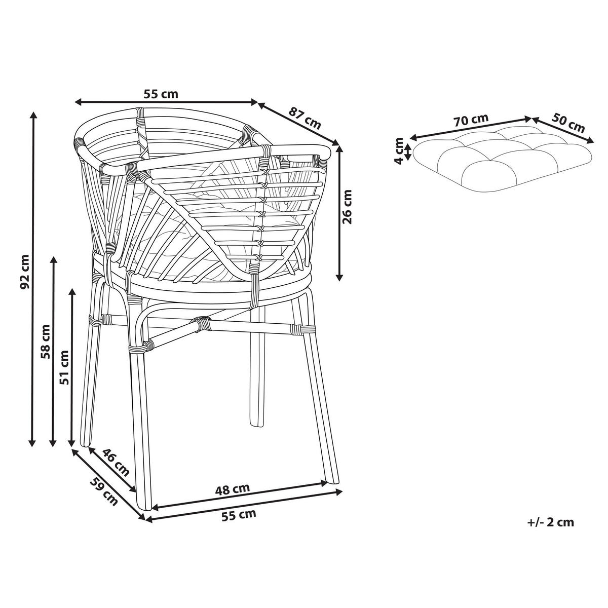 OTROŠKA ZIBELKA naravna 70-50 cm Gruissan - naravne barve, naravni materiali (50/70cm) - Beliani