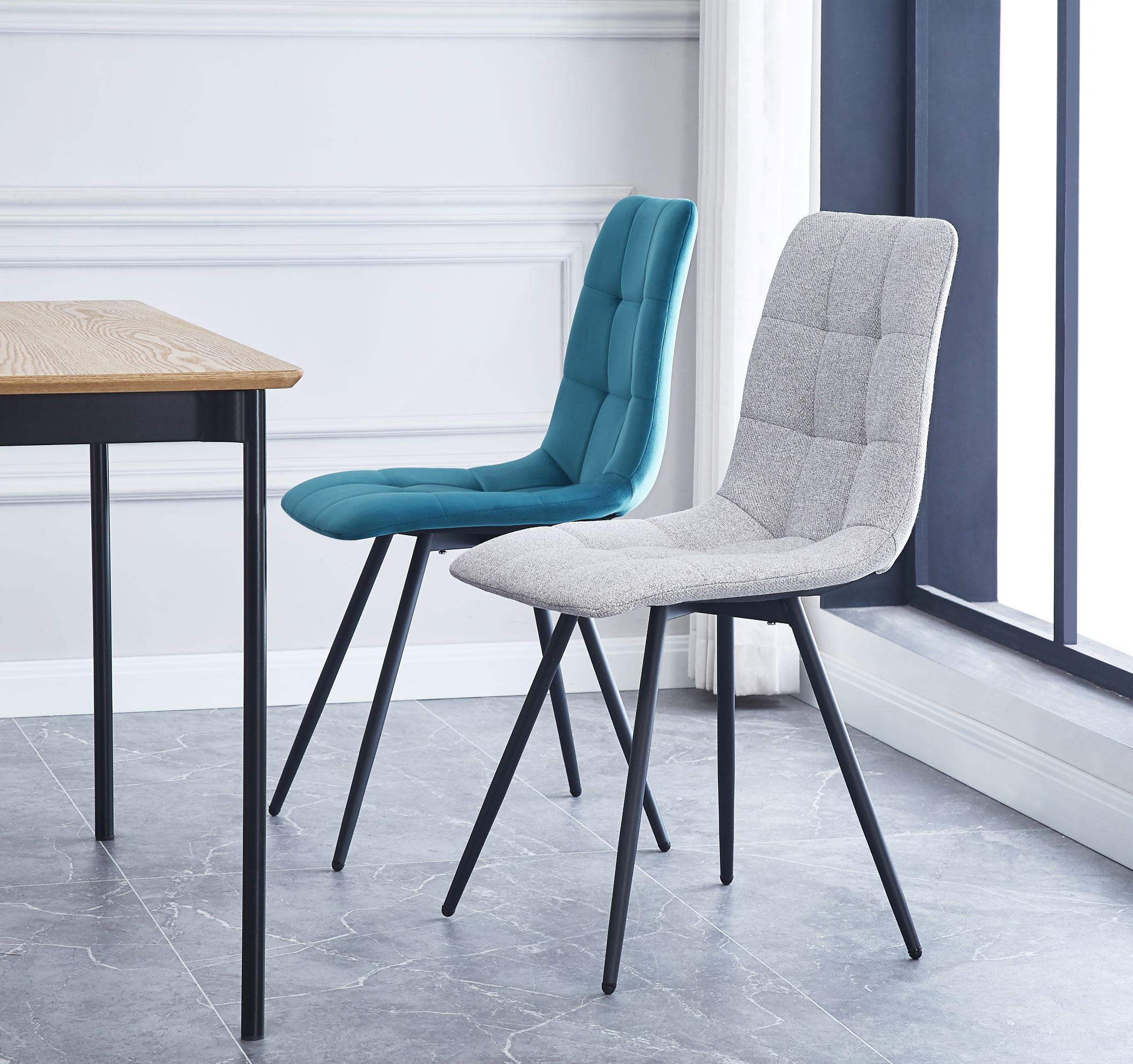 STUHL 2er-Set Stoff Grau - Grau, Textil (45/85/55cm) - Nordlys