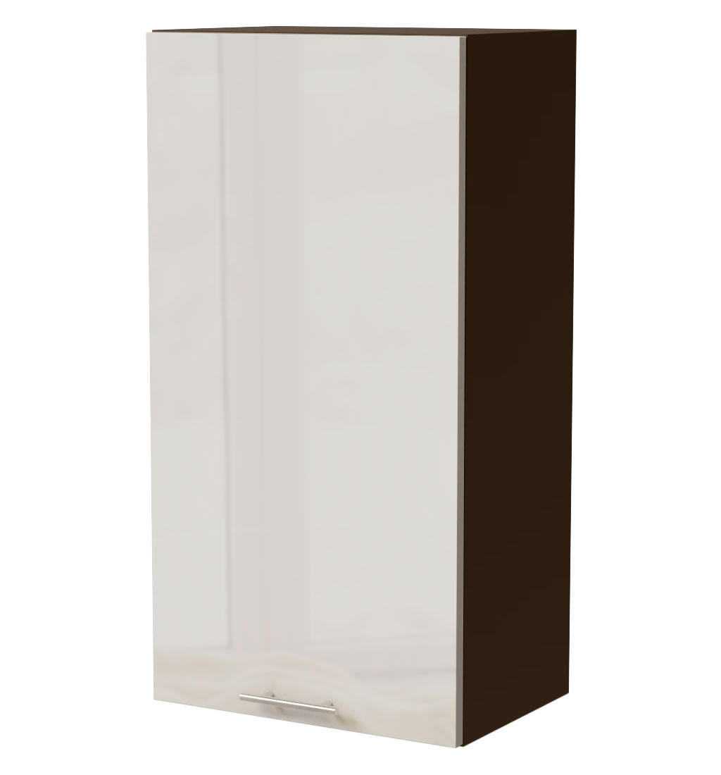 HÄNGESCHRANK Brerra W4/50 Lava / RAL 9001 creme Hochglanz 50 / 32,5 / 96cm - Dunkelgrau/Creme, Holz/Holzwerkstoff (50/96/32.5cm) - Feldmann-Wohnen