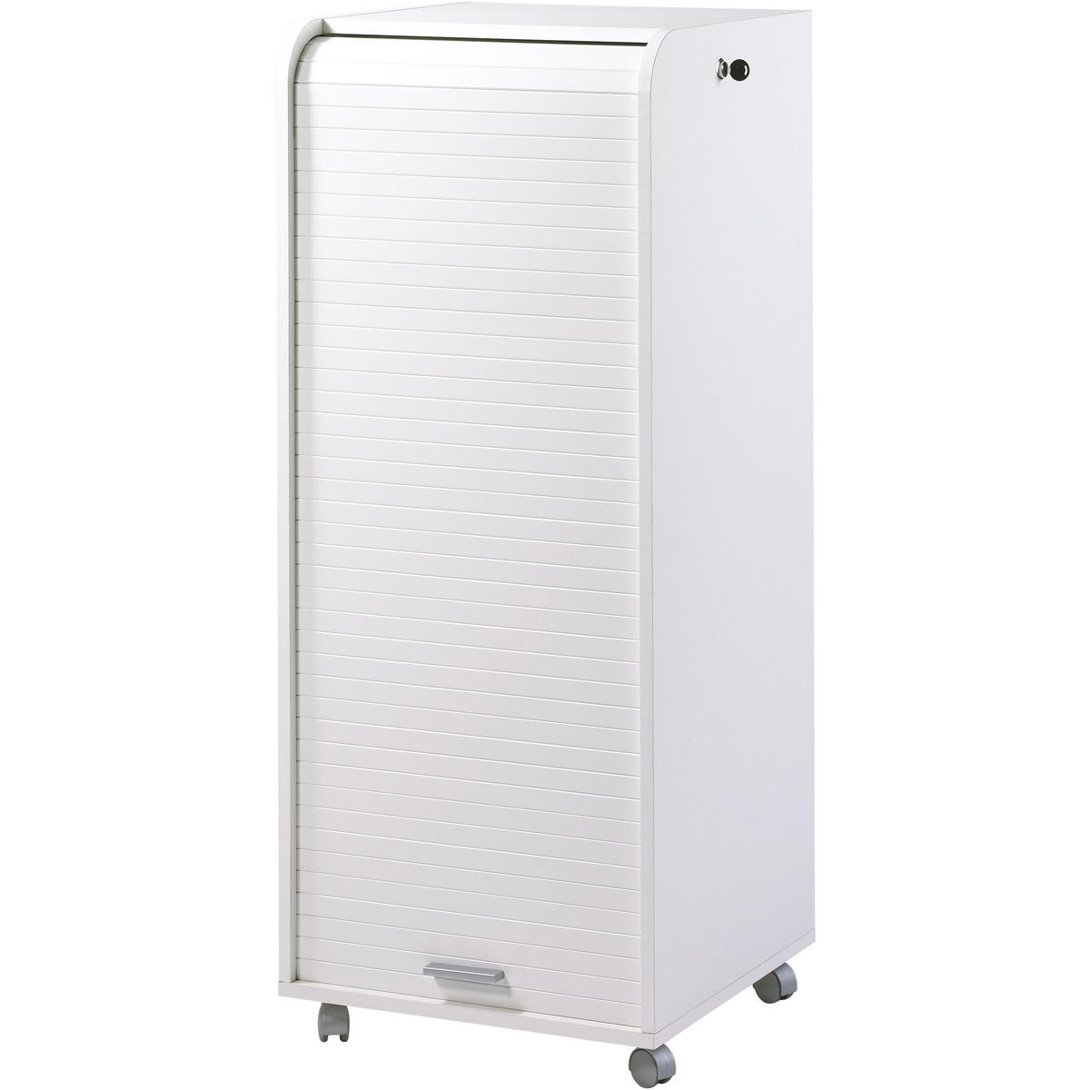 AKTENSCHRANK mit Rolladentür 47/47/117cm - Weiß, Holzwerkstoff (47/117/47cm) - Simmob