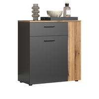 KOMMODE grau, Eiche Evoke 80 cm, Sideboard in modernem Design - Eichefarben/Anthrazit, Holzwerkstoff/Kunststoff (80/86/38cm) - Top.Furn