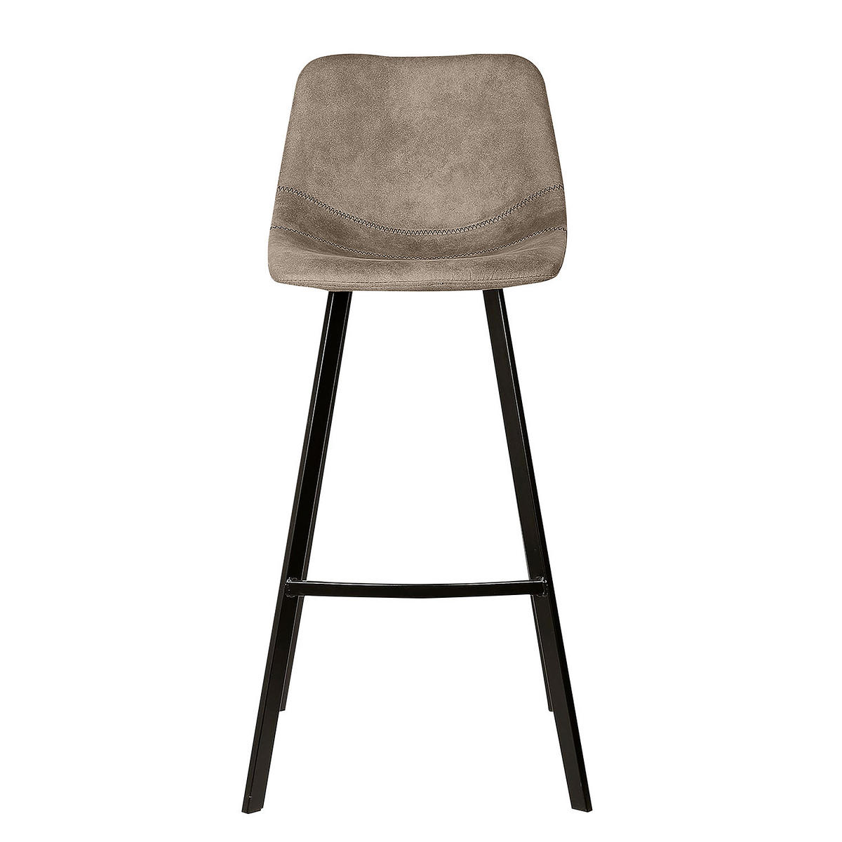 BARSTUHL - Stahl, 2er-Set - Beige/Grau, Textil (44/104/55cm) - home24