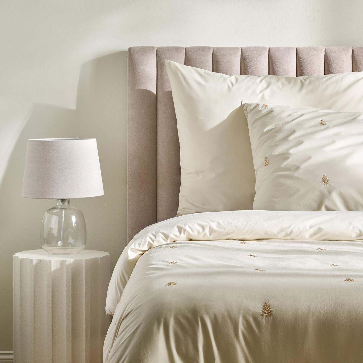 BETTWÄSCHE Baumwoll GENNA, 160x200 cm, Beige, Winter Weihnachten Bettbezug, Weihnachtsdeko, Christmas, Weihnachtsmotiv - Beige, Textil (160/200cm) - home&you