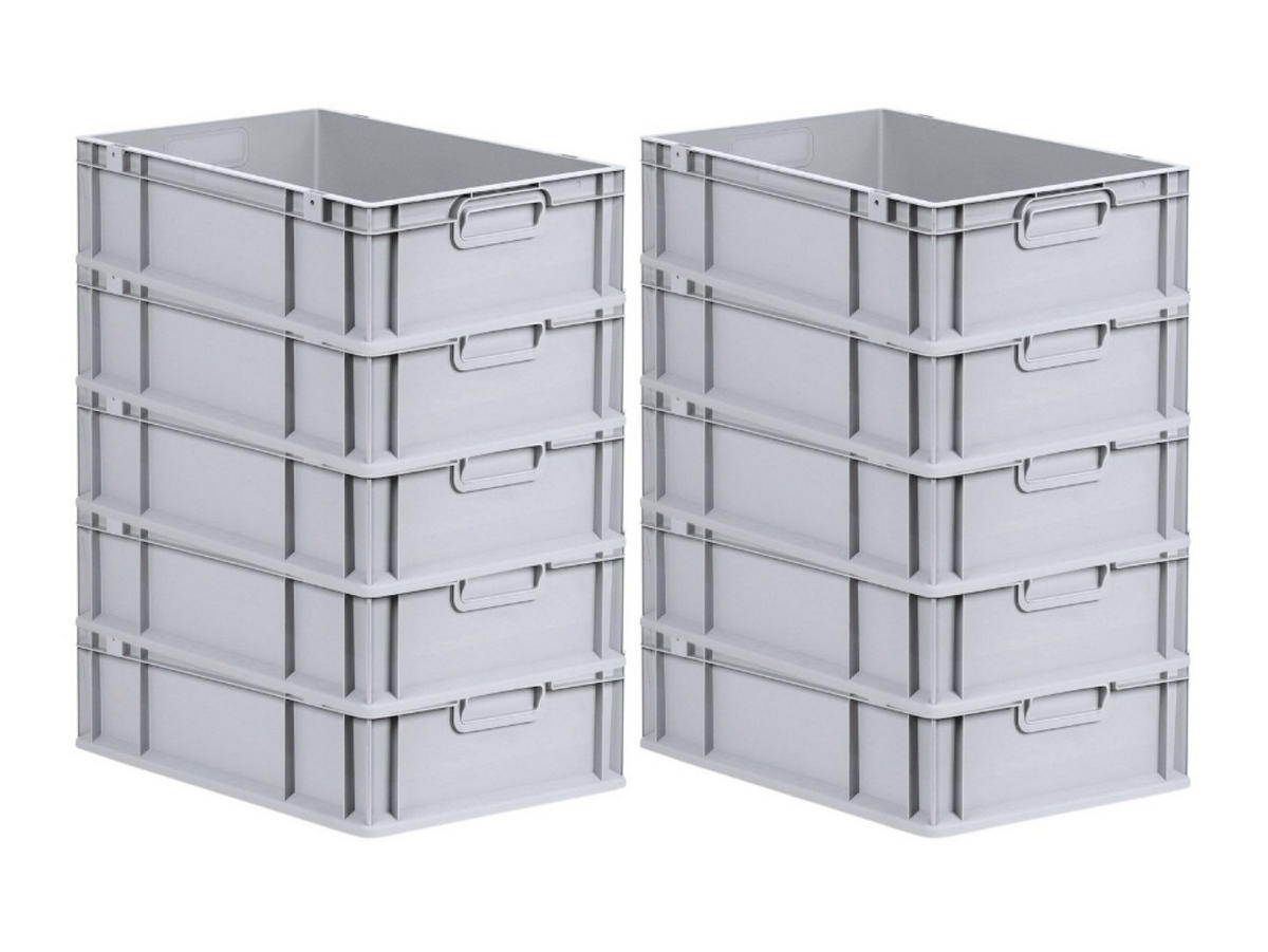 EUROBOX Nextgen Economy Griffe Geschlossen 17x40x60cm 34 Liter - Grau, Kunststoff (40/17/60cm) - PROREGAL