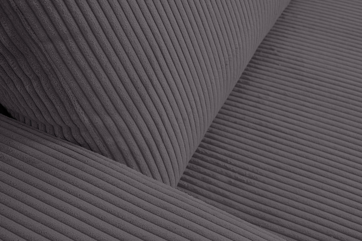 ECKSOFA Aspen in L-Form, Coach Farbe: Dunkelgrau, Cordstoff, Ottomane Rechts - Dunkelgrau, Textil (312/187cm) - VENASI MÖBEL