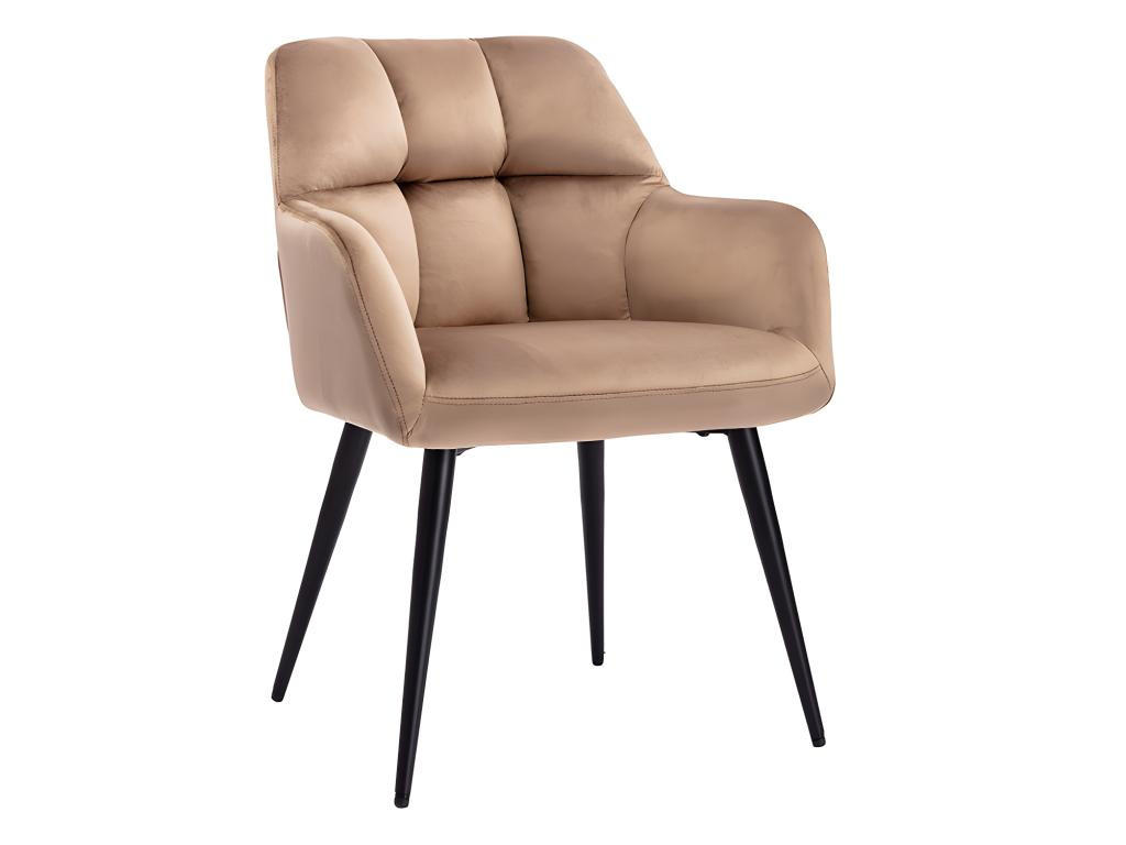 STUHL 6er-Set - Samt & Metall - Beige - PEGA - Beige, Textil (62/78/58.5cm) - Pascal Morabito