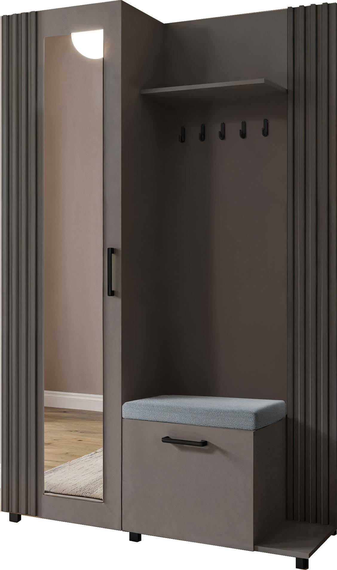 WFL Group Garderobe Dunkelgrau 137x207x42 cm