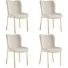 POLSTERSTUHL 4er Set Tessa 54 x 62 x 90 cm Samt beige/gold - Goldfarben/Samtahornfarben, Textil (54/90/62cm) - tectake