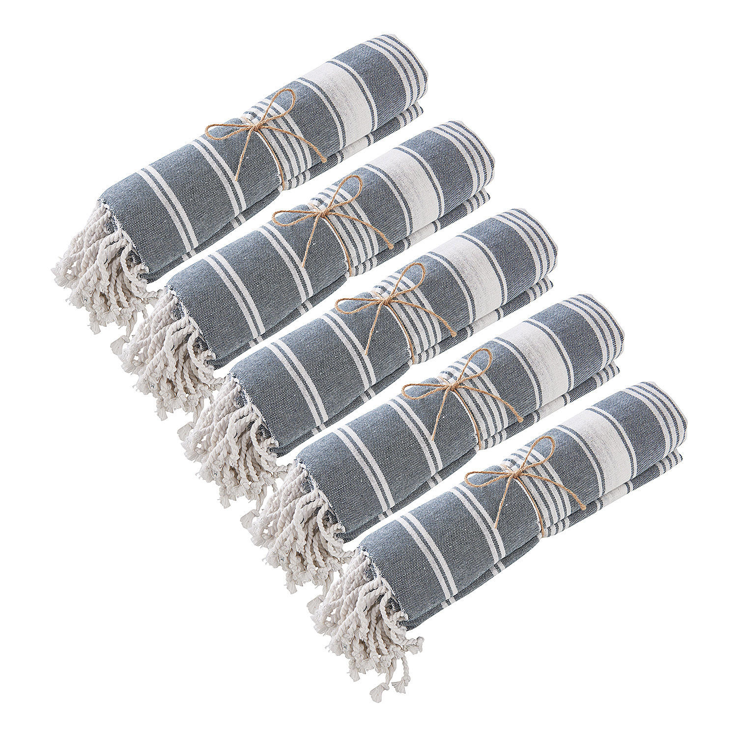 HAMAMTUCH (5er Set) Surfside - Blau, Textil (90/170cm) - Butlers