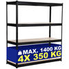 LAGERREGAL 160/60 cm Metall Schwarz - Schwarz, Metall (160/180/60cm) - CLP