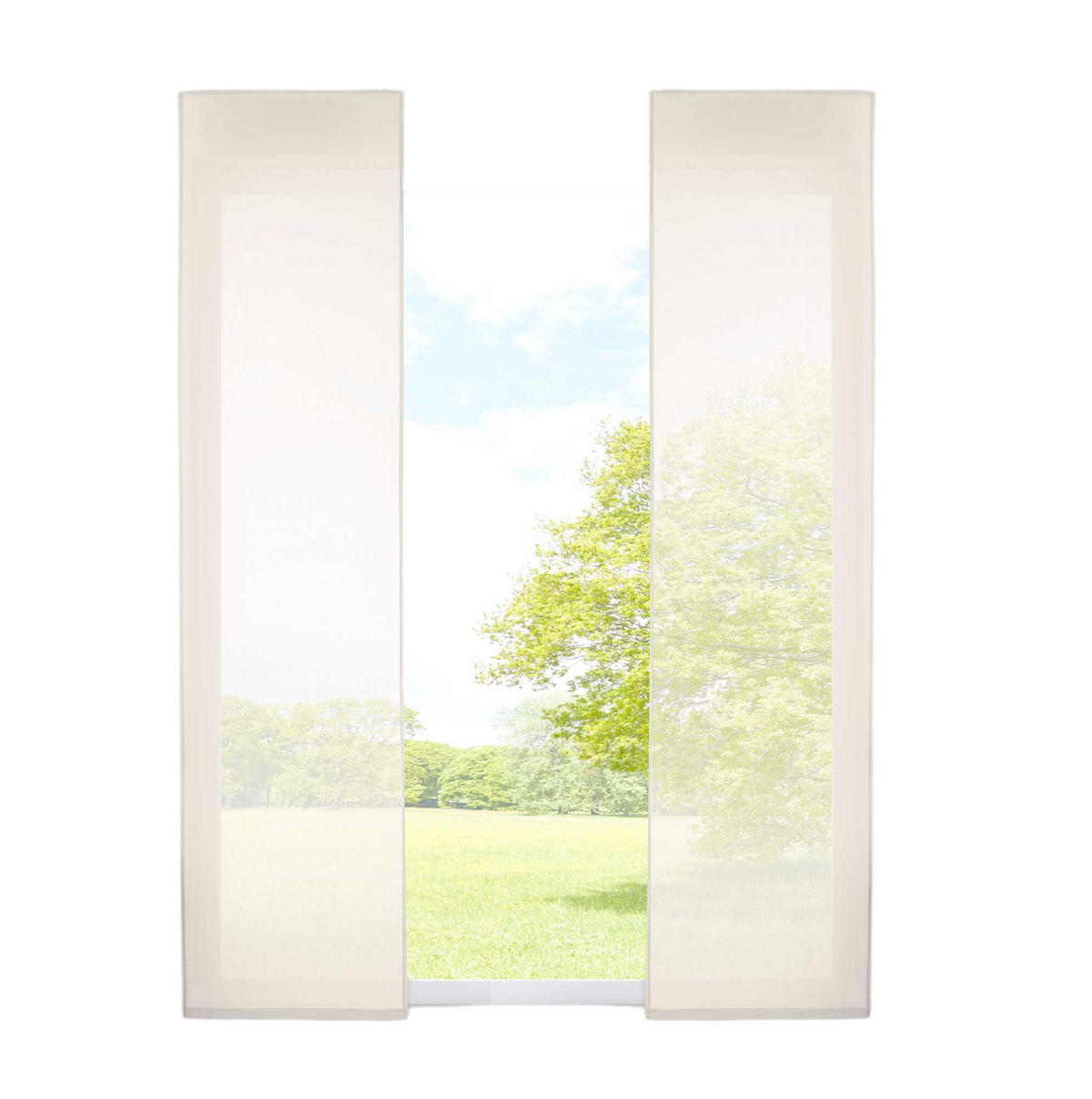SCHIEBEGARDINE 2ER SET »Nizza« HxB 245x60 cm Creme - Creme, Textil (60/245cm) - Gardinenbox