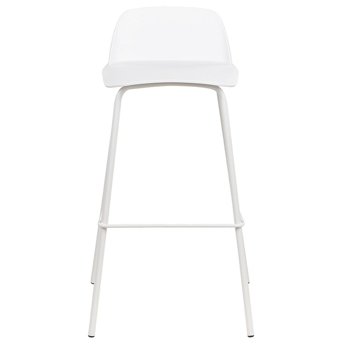 BARHOCKER 4er-Set Kunststoff Weiß Mora - Weiß, Kunststoff/Metall (48/90/35cm) - Beliani