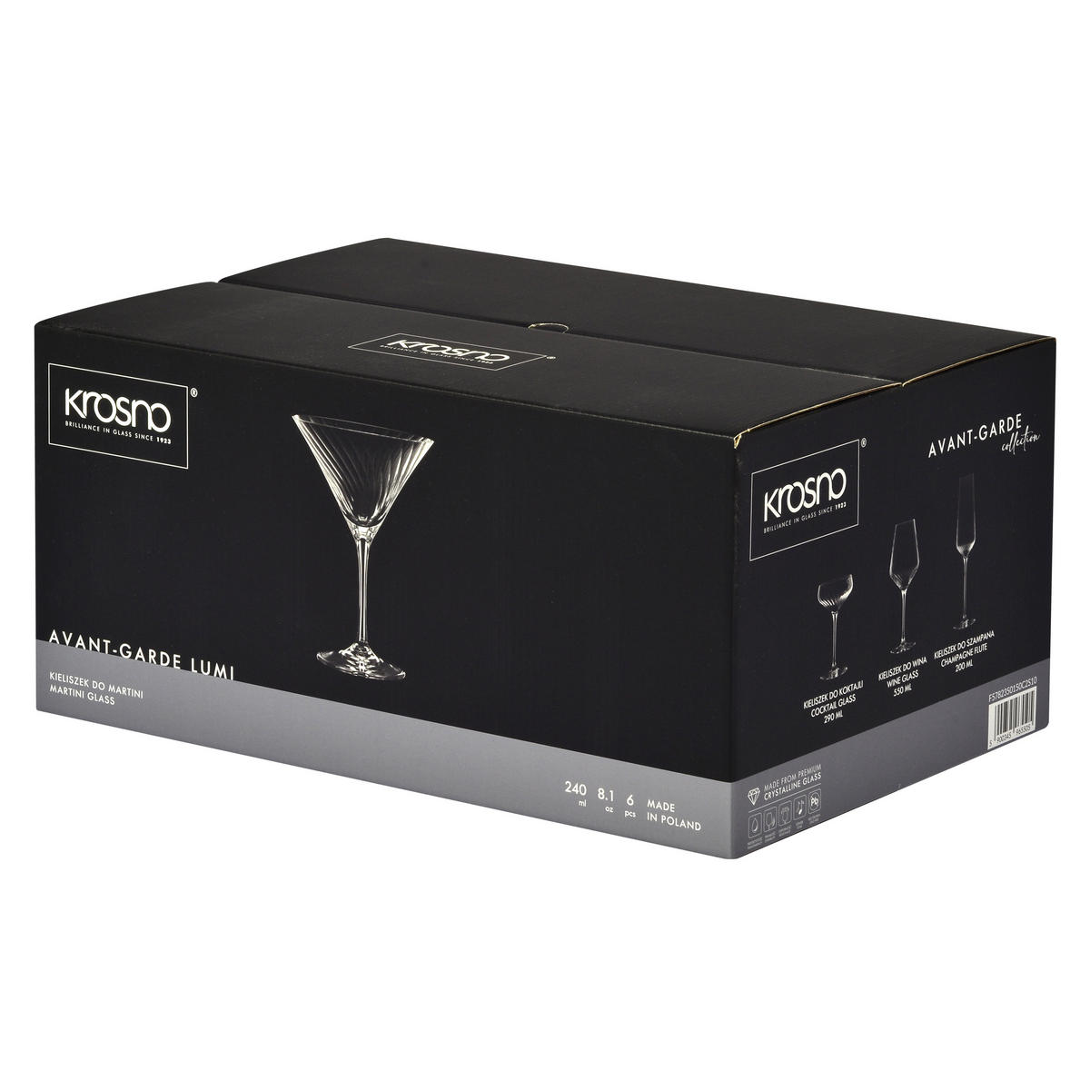MARTINIGLÄSER, 6er-Set, 240 ml - Transparent, Glas (0.24L) - Krosno Glass