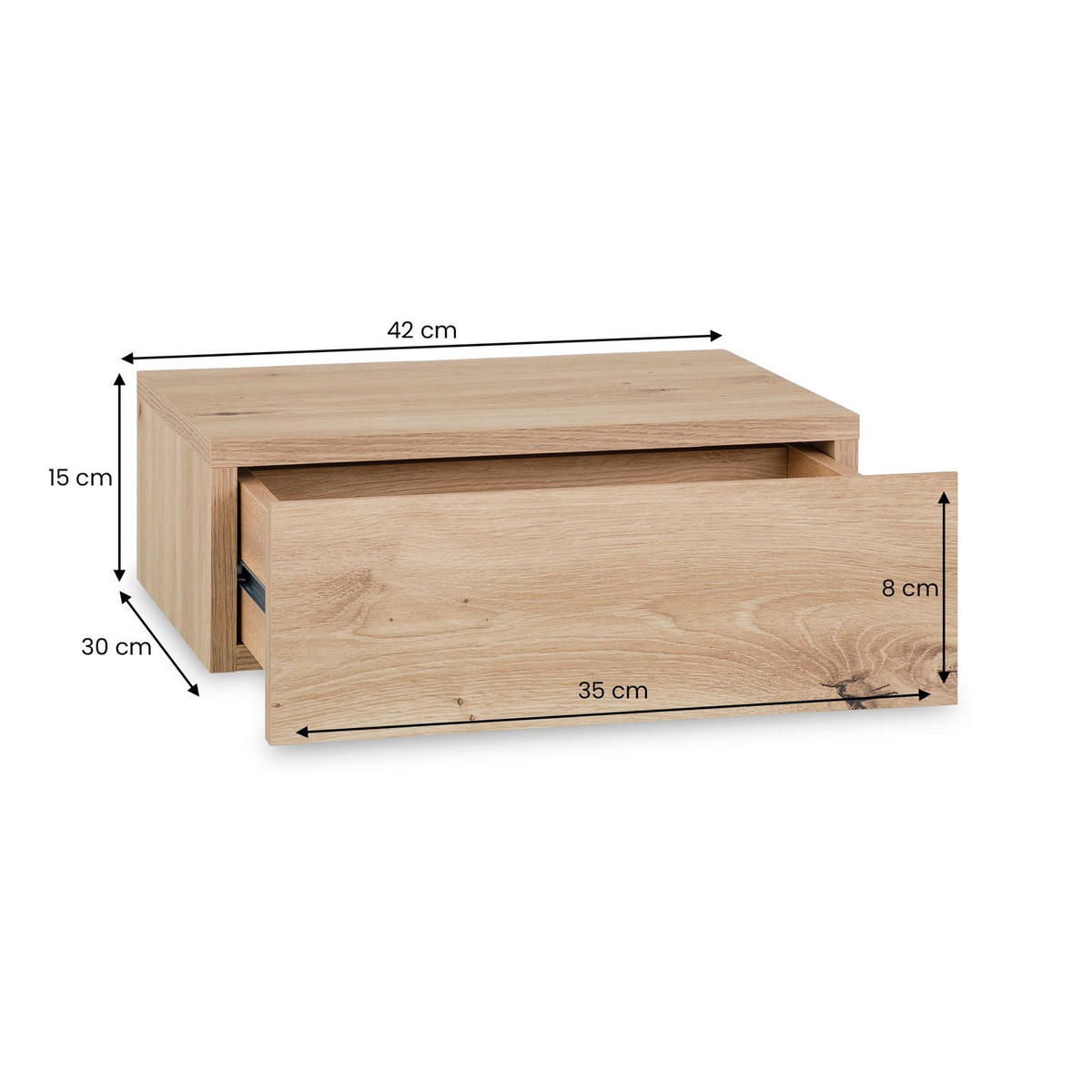 NACHTTISCH ANNE hängend - Eiche Artisan, Holzwerkstoff (42/14/30cm) - CARO-Möbel