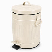 PUBELĂ Bej 5 l cu pedală închidere silențioasă - bej, material plastic/metal (20.5/29/20.5cm) - Relaxdays