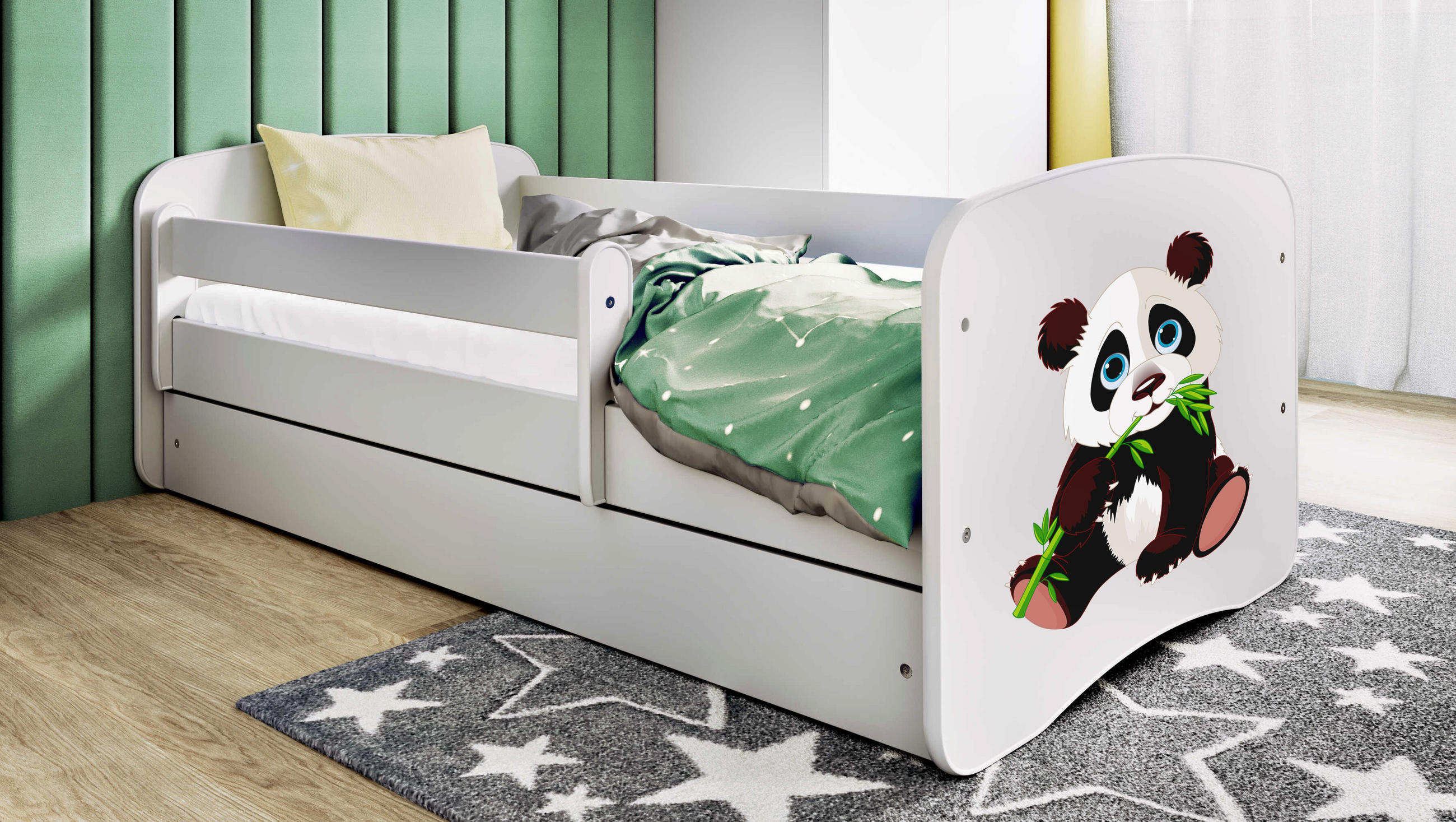 KINDERBETT Panda 2 mit Schublade 180/80 90/61/184 - Weiß, Holzwerkstoff (80/180cm) - RAUMHIRSCH FURNITURE