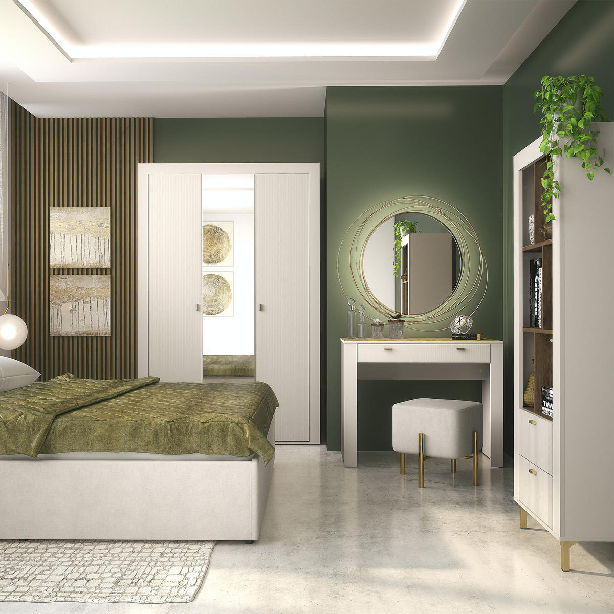 NACHTTISCH Monta mit 1 Tür , Kaschmir - Kaschmir, Holzwerkstoff (48/47/36cm) - Beautysofa