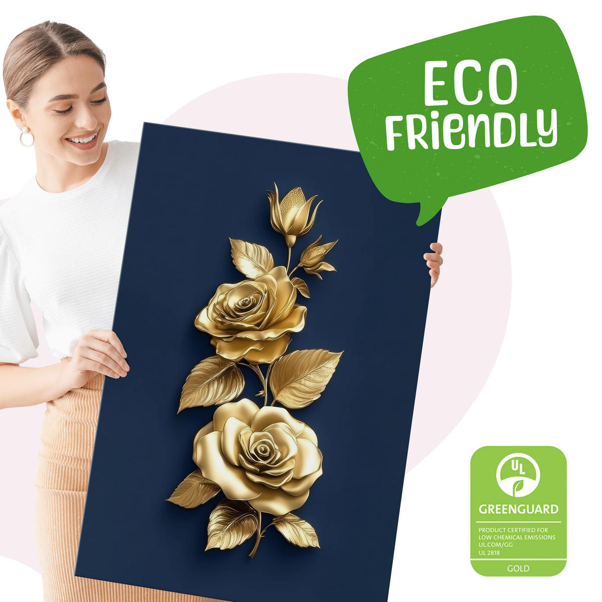 LEINWANDBILDER 3-es Set Rosen Blumen 3D - Blau, Textil (90/40cm) - Muralo