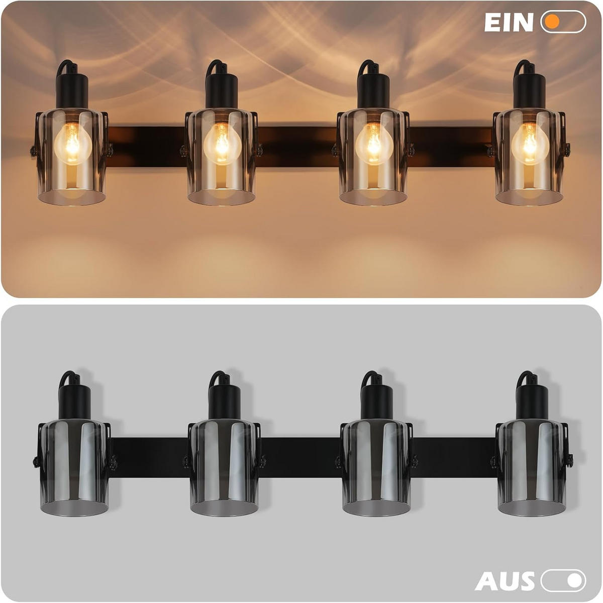 DECKENSTRAHLER Strahlwina 18/16/62 cm - Grau, Metall (63.5/18/17.5cm) - ZMH