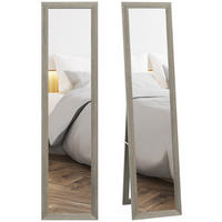 STANDSPIEGEL DE-17947 mit Holzrahmen, wandmontierbar oder stehend Grau - Grau, Holzwerkstoff (37/157/3.8cm) - ComfortXL