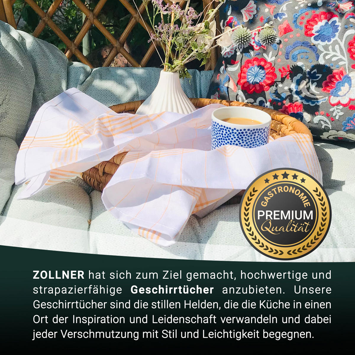 GESCHIRRTÜCHER, 5er-Set, 50x70 cm, 50% Baumwolle, 50% Leinen, Gelb - Gelb, Textil (50/70cm) - Zollner