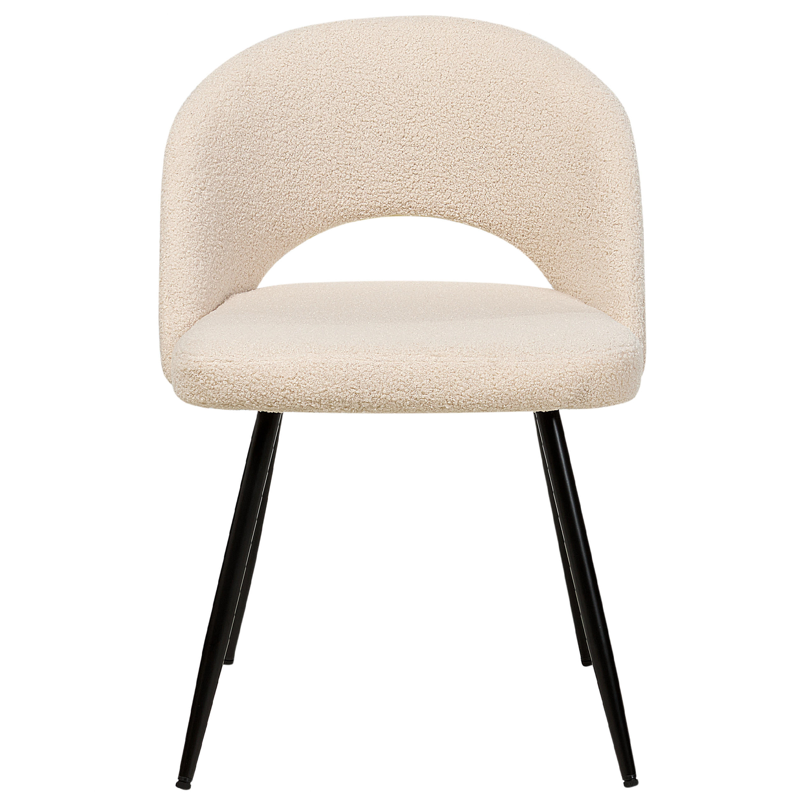 ESSZIMMERSTUHL 2er-Set Polyester Beige Onaga - Beige, Textil/Metall (45/77/46cm) - Beliani