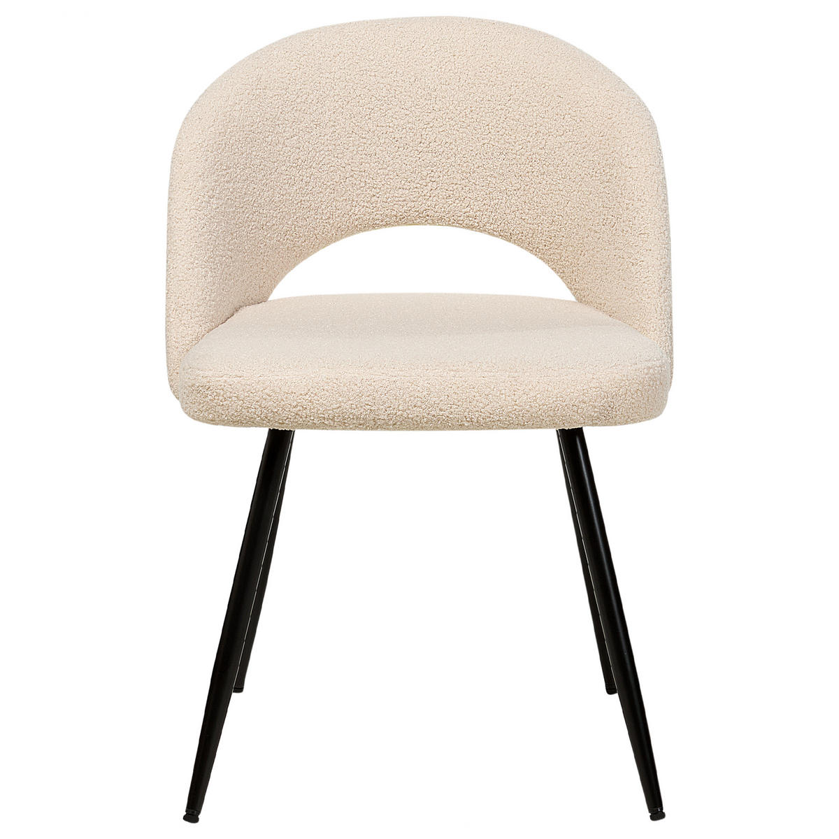 ESSZIMMERSTUHL 2er-Set Polyester Beige Onaga - Beige, Textil/Metall (45/77/46cm) - Beliani