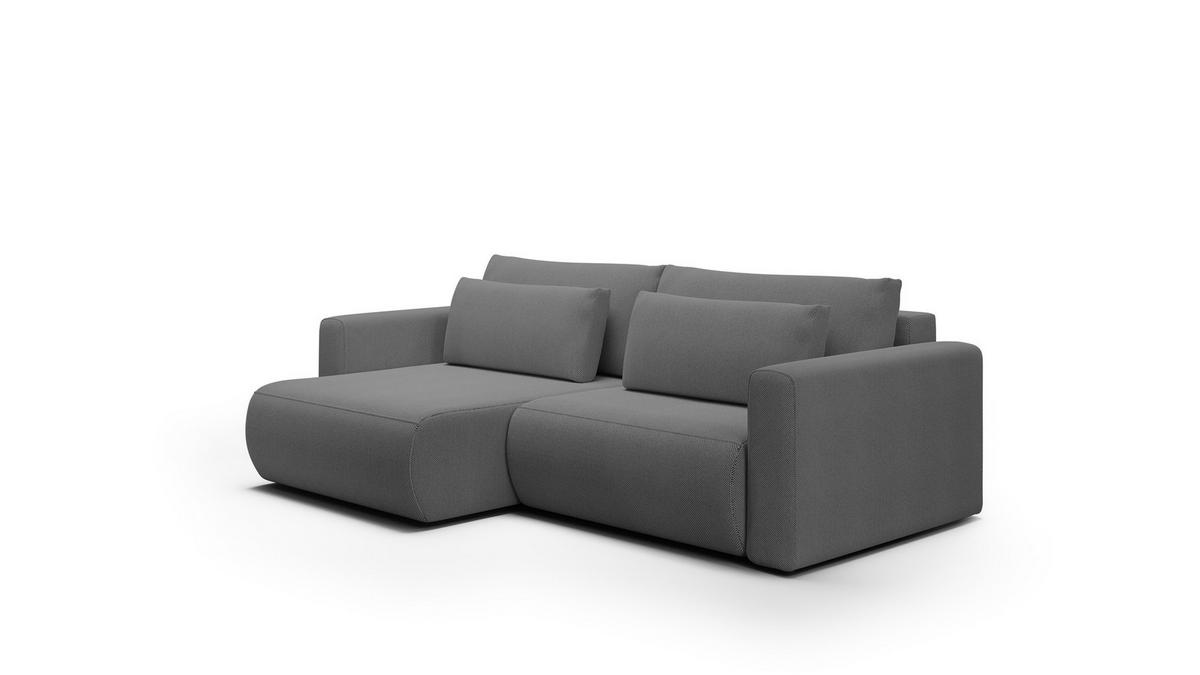 ECKSOFA Chaira Mit Schlaffunktion - Dunkelgrau, Holzwerkstoff/Textil (240/149cm) - Fun Möbel