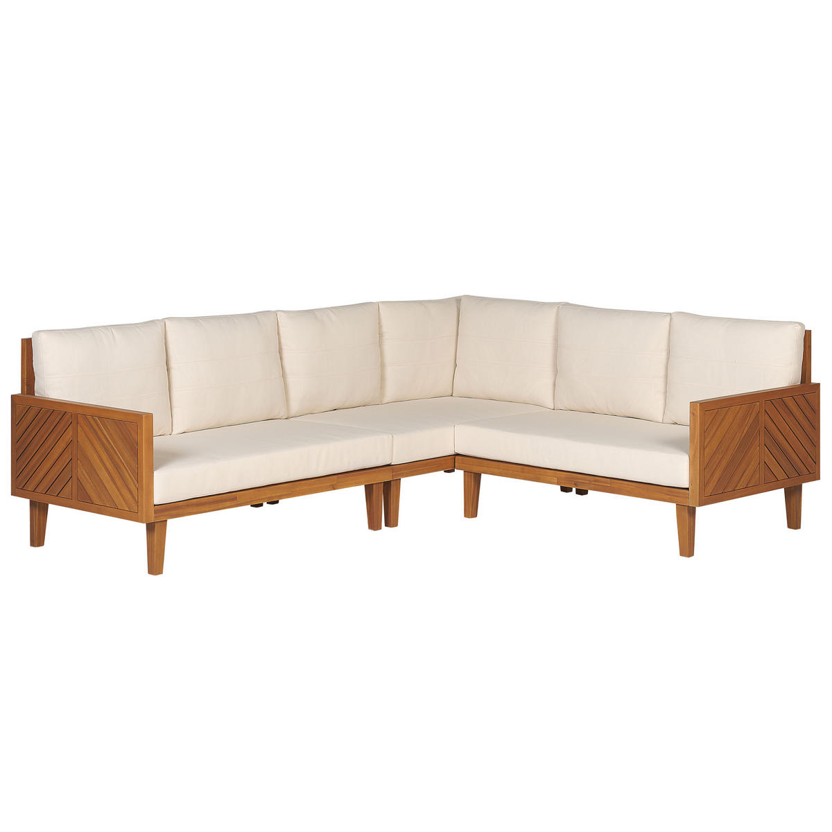 LOUNGE-SET 4-Sitzer Akazienholz Hellbraun Baratti - Hellbraun, Holz - Beliani