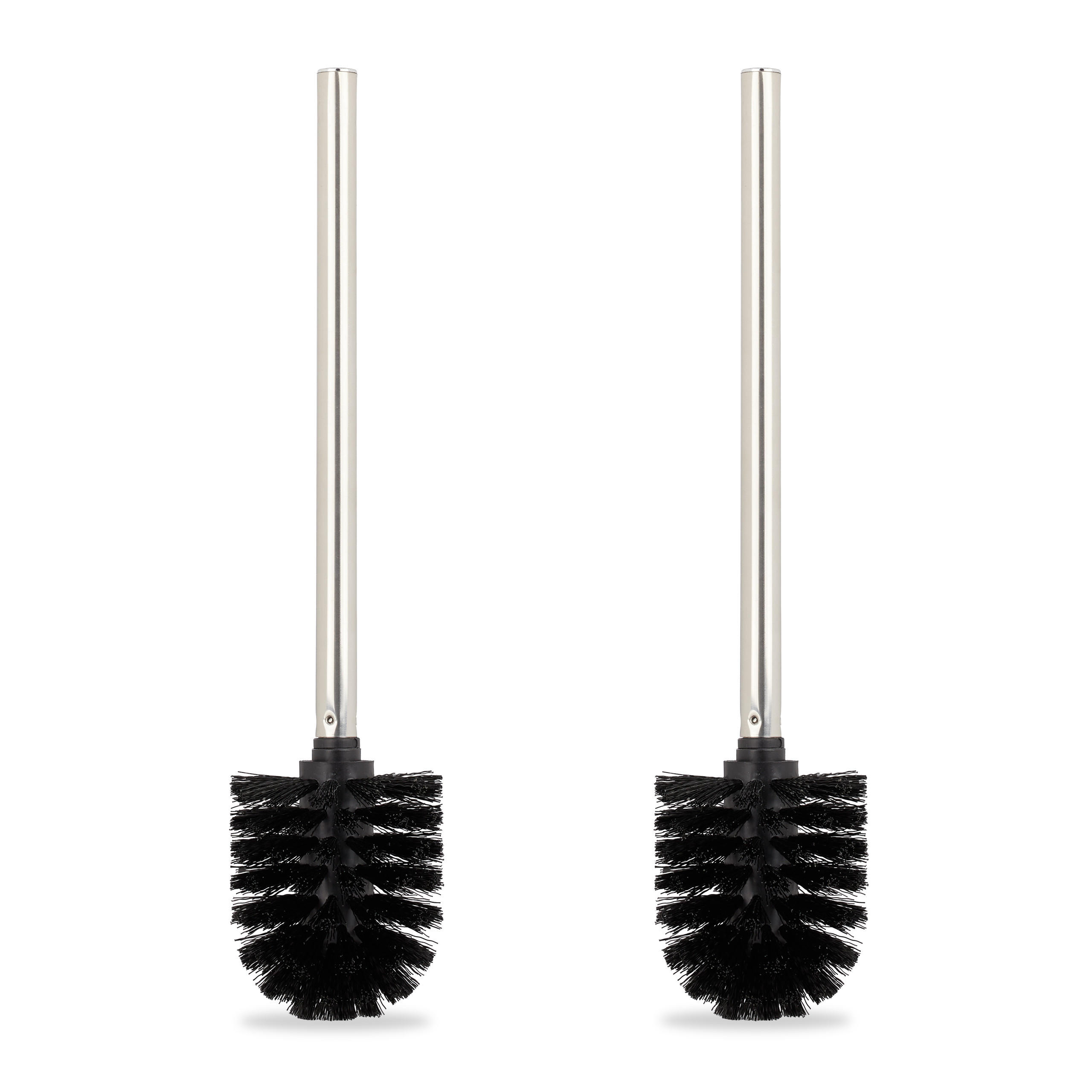 2XTOILETTENBÜRSTEN - Schwarz, Kunststoff/Metall (8/36/8cm) - Relaxdays