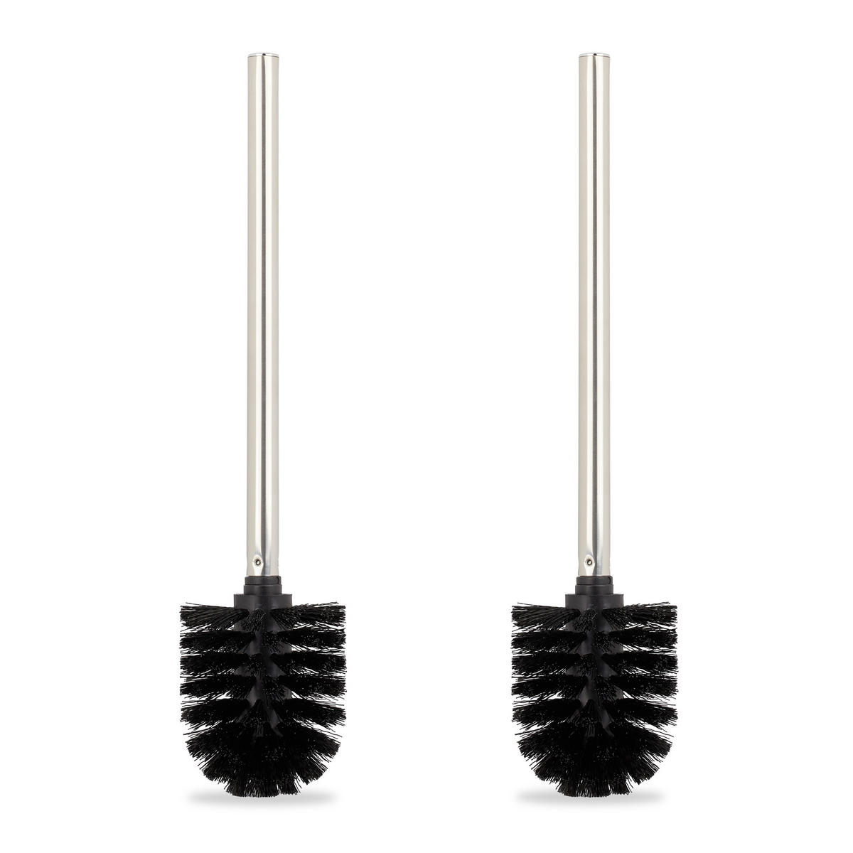 2XTOILETTENBÜRSTEN - Schwarz, Kunststoff/Metall (8/36/8cm) - Relaxdays
