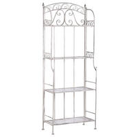 GARTENREGAL weiß Metall 4 Ablageflächen klappbar Padua - Weiß, Metall (61/156/32cm) - Beliani