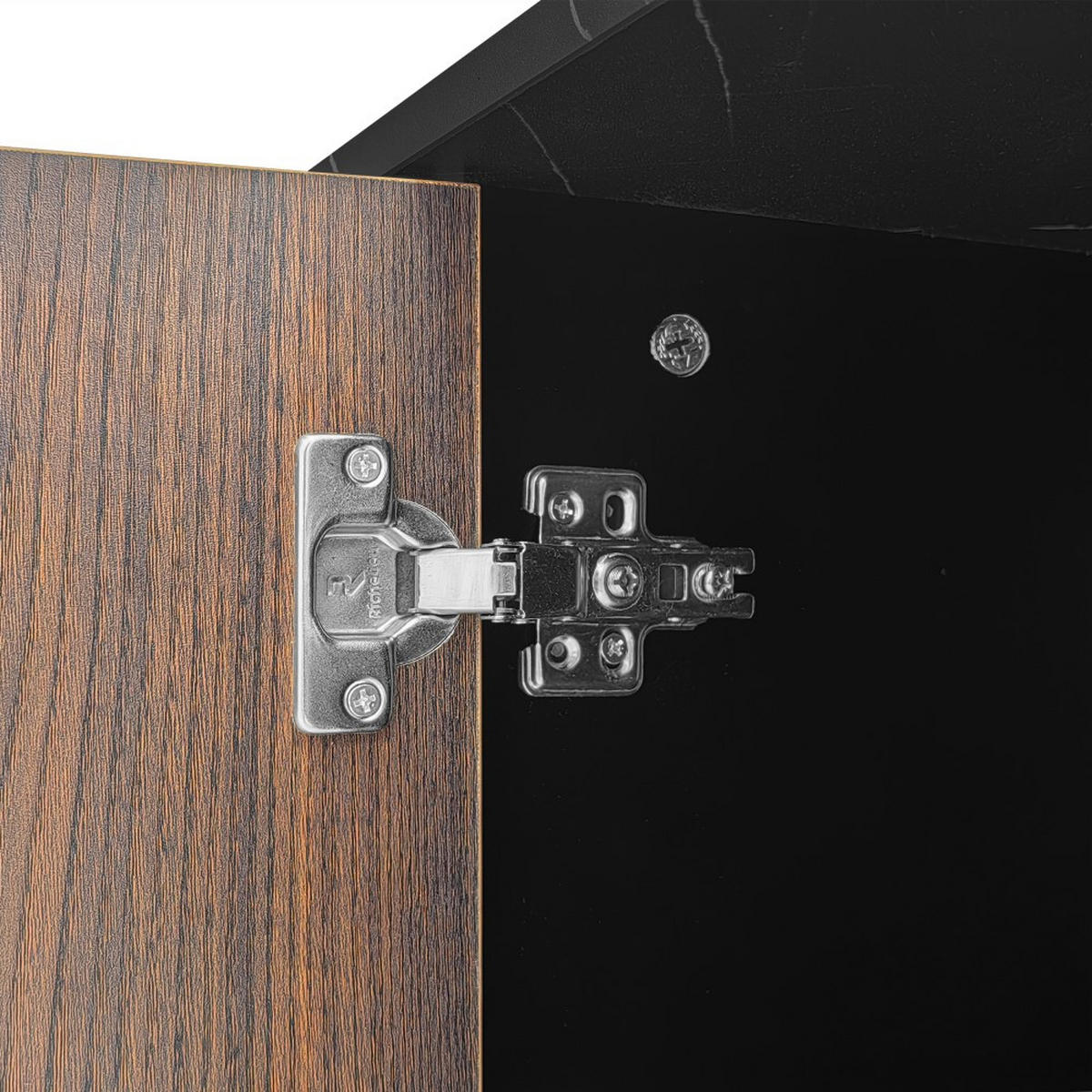 LOWBOARD in Schwarz mit verstellbarer LED-Beleuchtung - Schwarz, Holz (38/50/200cm) - KOMHTOM
