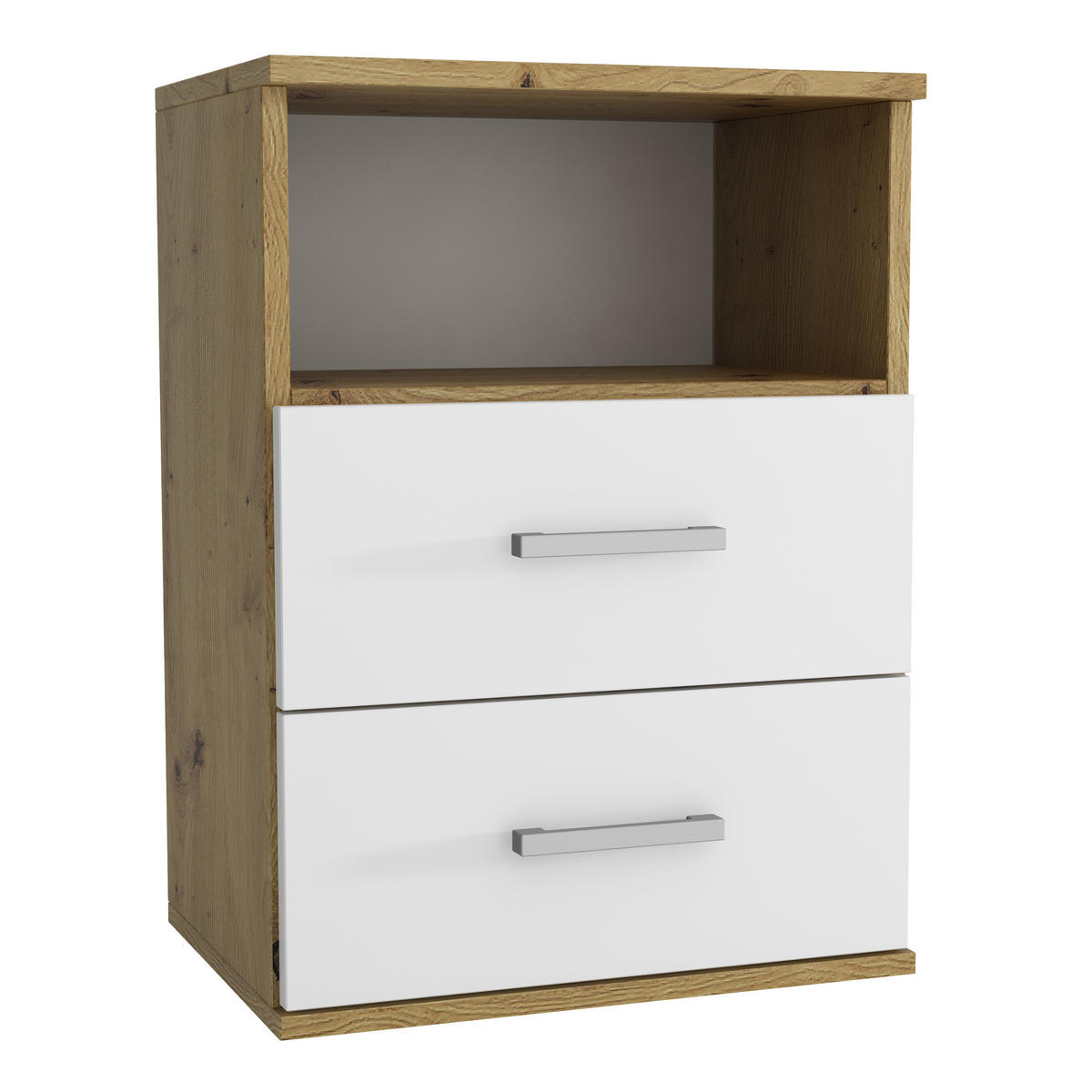 NACHTTISCH NOCTA 48/65,5/35 cm Weiß - Eiche Artisan/Weiß, Holzwerkstoff (48/65.5/35cm) - MASSENO
