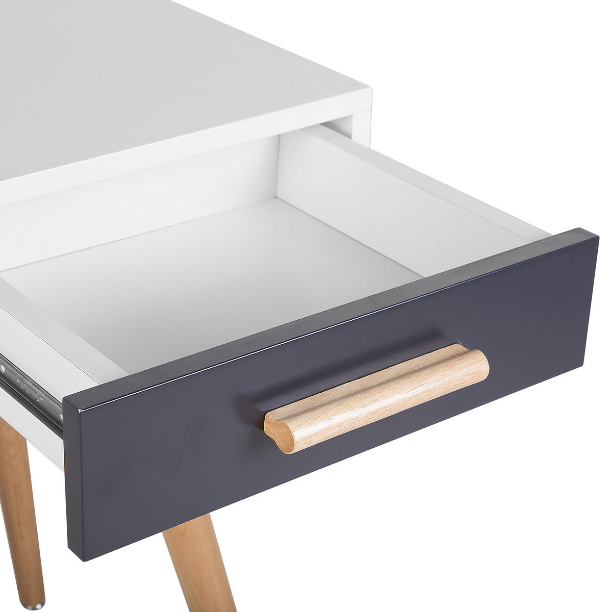 SCHREIBTISCH weiß/grau 120/45/75 cm Frisco - Schwarz/Weiß, Holzwerkstoff (45/120/75cm) - Beliani