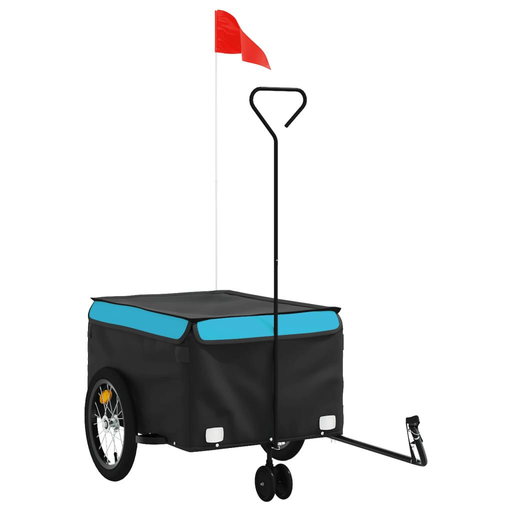 FAHRRADANHÄNGER Schwarz Und Blau 45 Kg Eisen - Blau, Metall (62.5/52/124cm) - vidaXL