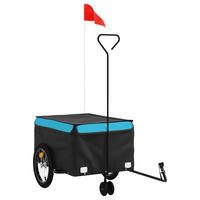 FAHRRADANHÄNGER Schwarz Und Blau 45 Kg Eisen - Blau, Metall (62.5/52/124cm) - vidaXL