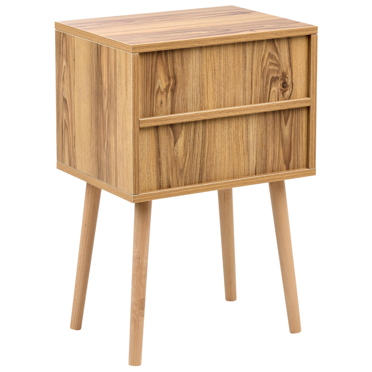 NACHTTISCH Hellbraun Butte - Braun, Holzwerkstoff (40/60/30cm) - Beliani