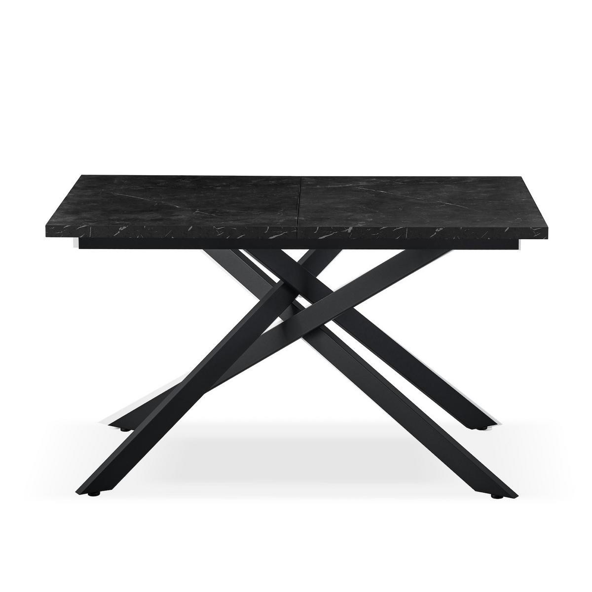 ESSTISCH LARS 120-160/80/76 cm Marmor-Schwarz - Anthrazit/Schwarz, Holzwerkstoff/Metall (80/120/76cm) - B&D Home