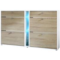 SCHUHSCHRANK Today Fronten in Eiche sägerau - Eiche San Remo, Holzwerkstoff (155.5/95/28cm) - Vladon